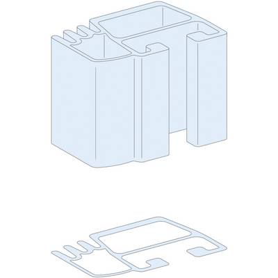 Schematic representation of a complex building profile with various vertical and horizontal recesses and channels.