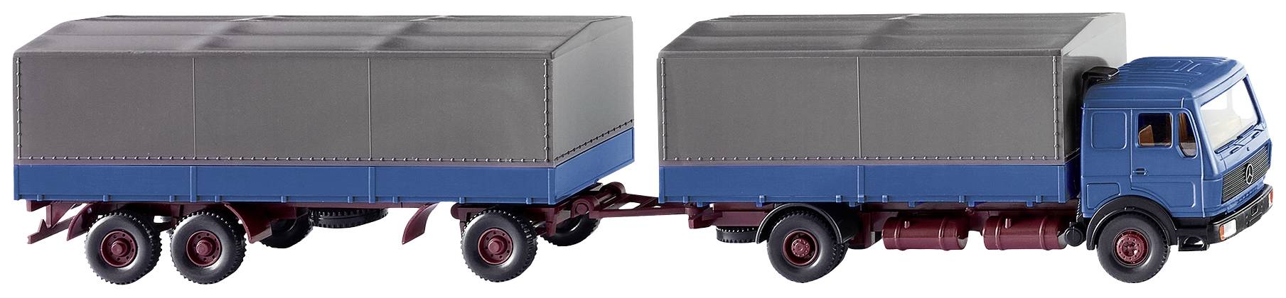 Wiking 0455 01 H0 HGV Mercedes Benz Flatbed trailer NG, azure blue