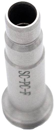 A silver metal accessory part with a smooth surface and a side engraving of 'SC-DP-F', likely a technical component.