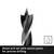 Wooden drill bit with a centre point for precise drilling, pictured against a white background.