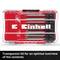 Contains six drill bits and screwdriver attachments in a clear plastic box. Text on the box: 'Einhell'.