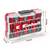 Red Einhell-branded box containing red accessories. Dimensions: 17.5 cm x 10.8 cm x 4.5 cm. Transparent casing.