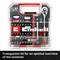 Einhell tool case with 37 pieces, including spanners and bits. Transparent lid for optimal visibility of contents.