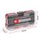 A transparent plastic case by Einhell with screwdriver inserts. Dimensions: 17.5 cm wide, 3.5 cm deep and 8.0 cm high.