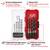 Cordless drill bit set in a red case with drill sizes ranging from 3-8 mm. Includes storage compartments and a robust clip closure. Suitable for various machines.