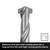 'Carbide-tipped drill bit for high durability and cutting performance.' Shows a robust drill with a spiral design.
