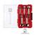 Forstner drill bit set with six drill bits in a red box. Sizes: 15, 20, 25, 30, 35 mm. Lid is transparent with grey logo.