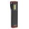 Black LED torch with a red border. Rectangular shape, brand 'PCE'. Features a side clip and USB port.
