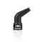 Black, curved nozzle attachment for a hairdryer, suitable for focused styling and precise airflow control.
