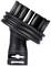 Black brush attachment for vacuum cleaner, cylindrical shape with bristles, suitable for cleaning upholstery or tight corners.