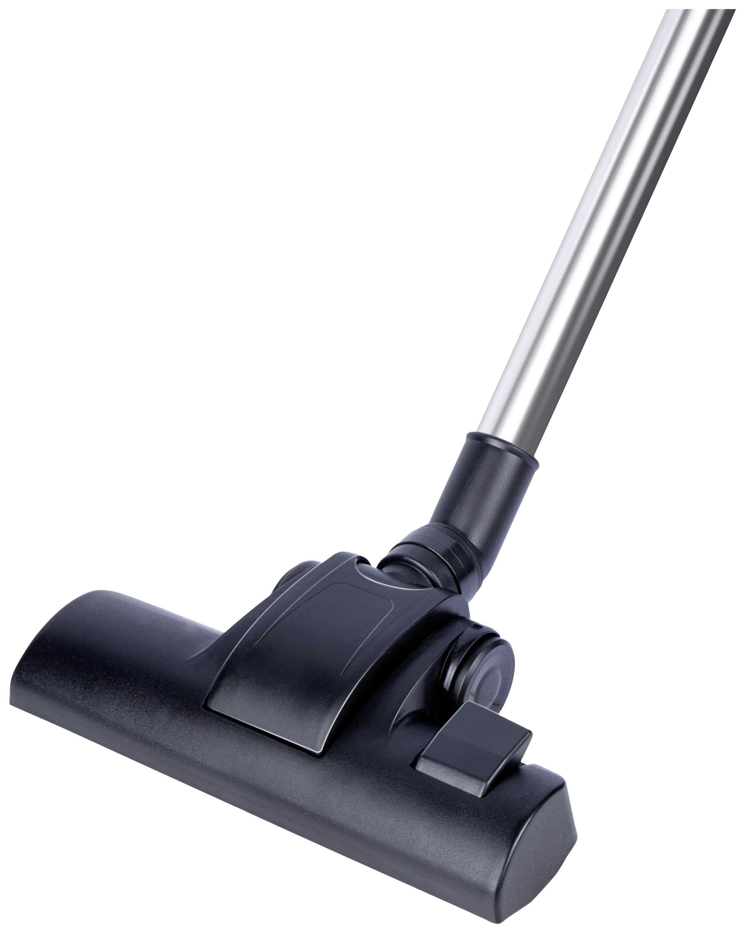A vacuum head with a metal rod, suitable for carpets and hard floors. Effective for cleaning dust and dirt.