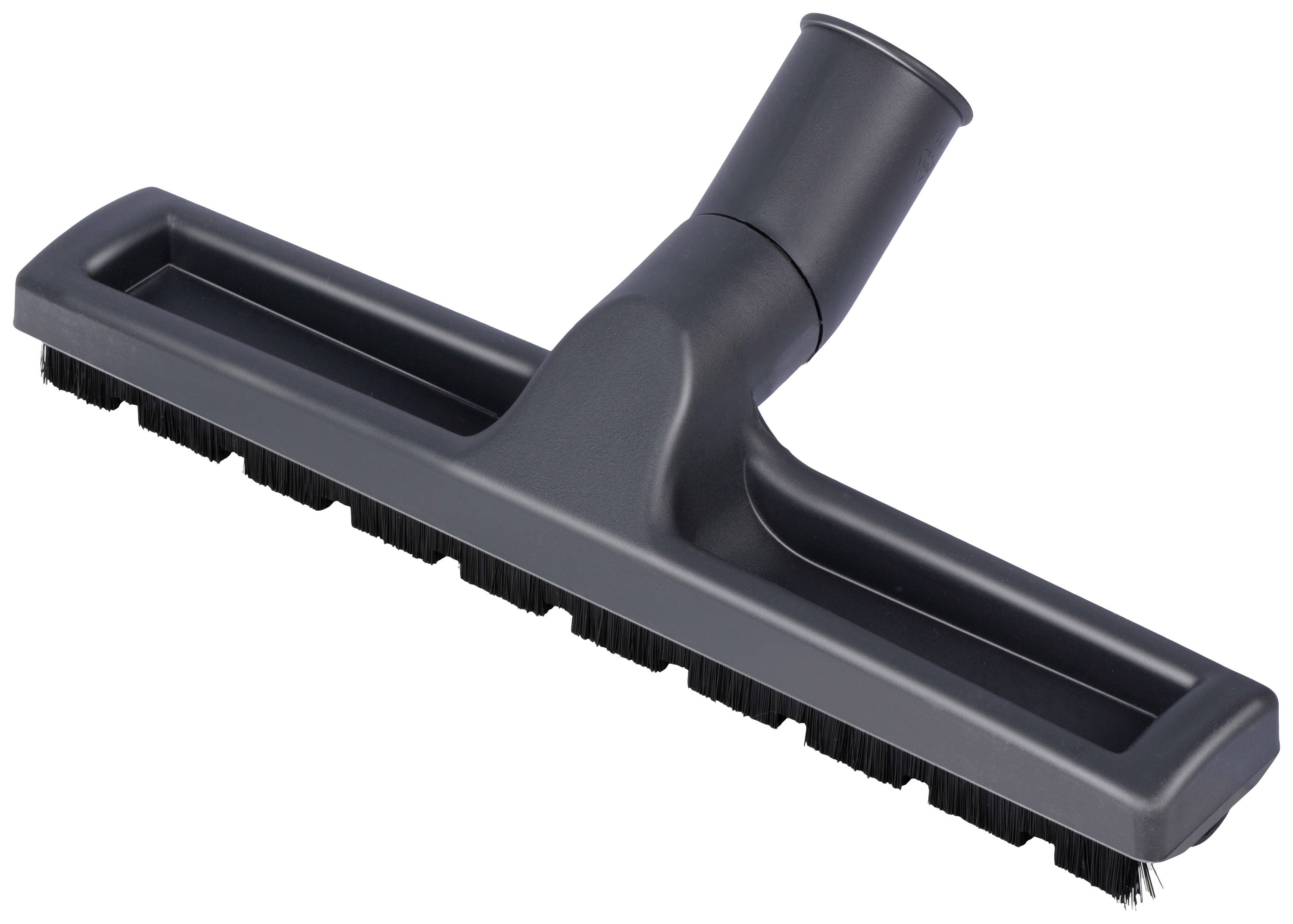 Image shows a black floor nozzle with bristles that can be attached to a vacuum cleaner. Ideal for smooth surfaces.