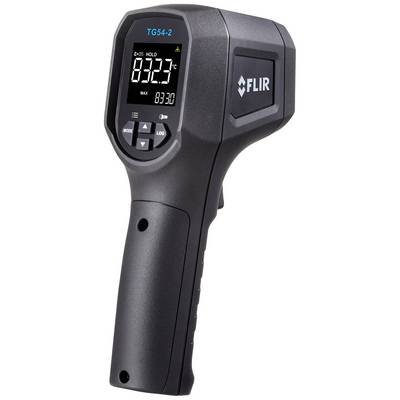 Infrared thermometer with display showing 32.5°C. Brand 'FLIR', Model 'TG54-2'.