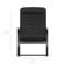 A black chair with armrests and padded backrest, 110 cm high, 67 cm wide. Designed for comfort and modern design.