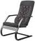 Black massage chair with visible massage functions showing the rolling movement directions. Modern, stylish frame.
