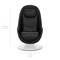 A black ergonomic swivel chair with padded seat and backrest on a white base. Dimensions: 105 cm high, 61 cm wide.