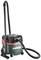 Industrial vacuum cleaner by Metabo, model AS 20 L PC, with black hose and red housing cover, suitable for workshop cleaning.