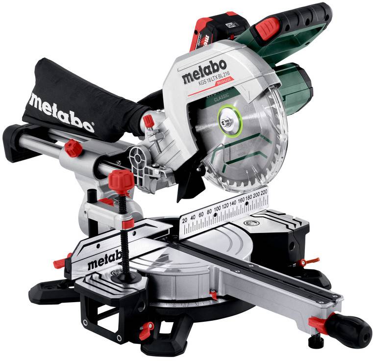 Metabo 614216810 Cordless chopsaw incl. spare battery, incl. charger 216 mm 30 mm