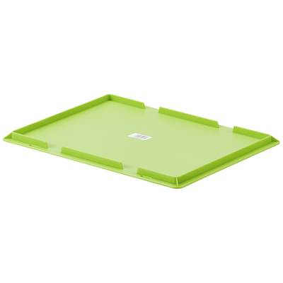 Green plastic tray with raised edges for increased stability.