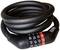 Black spiral cable lock with number code, set to '8888'. Suitable for securing bicycles. Robust and flexible.