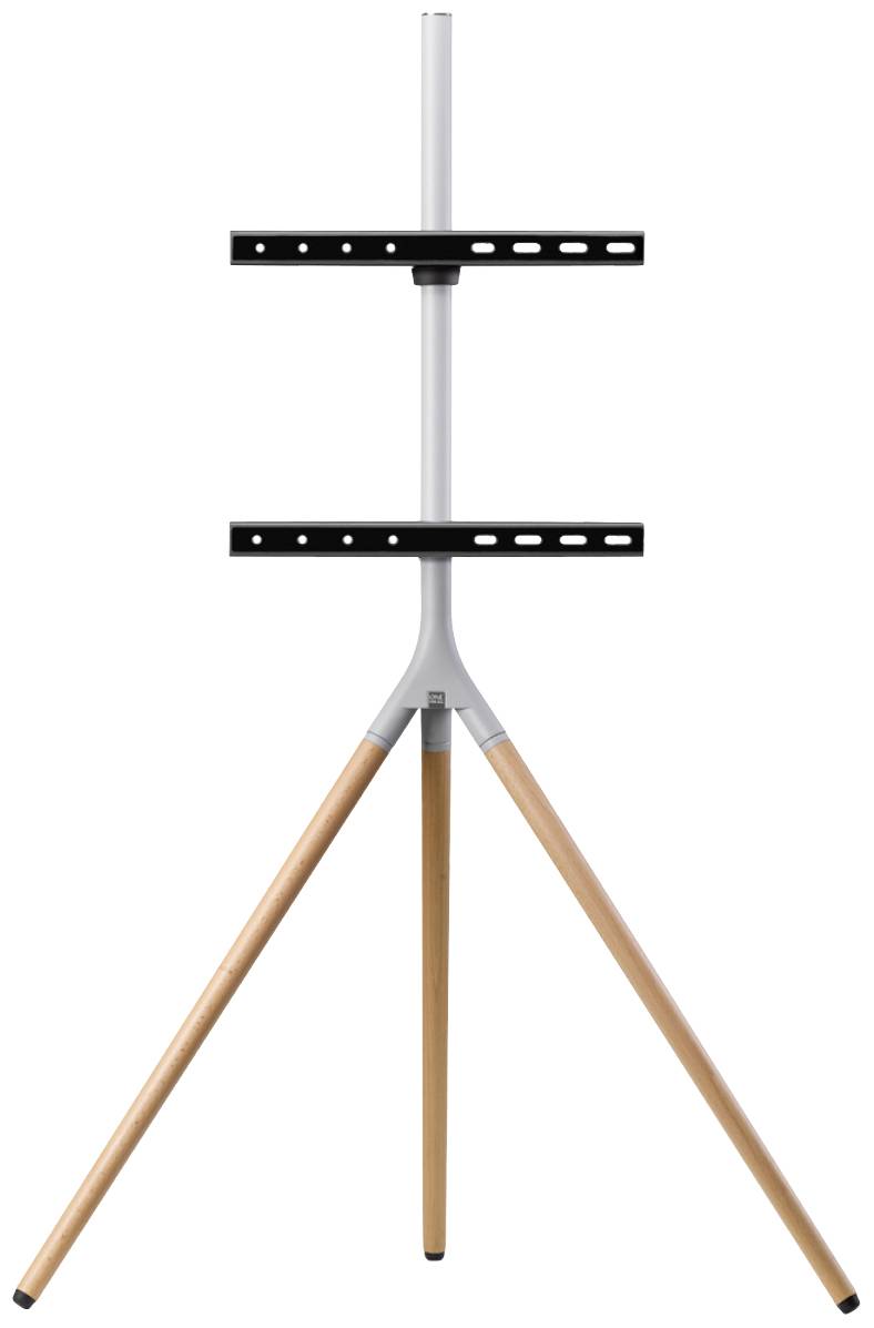 One For All 65 TV Stand Tripod Oak & Silver grey TV base Height-adjustable, Swivelling 81,3 cm (32) - 165,1 cm (65) Swivelling, Height-adjustable, Floor stand
