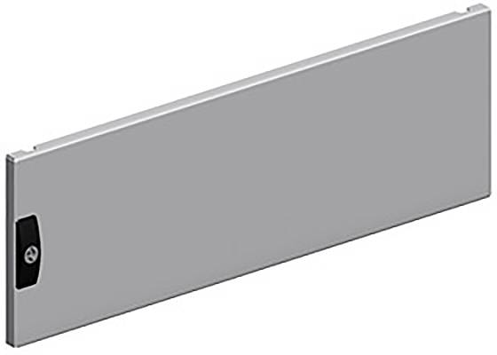Grey rectangular plate with a black keyhole on the left side.