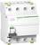 A white circuit breaker by Schneider Electric with four openings for cable connections.