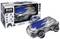 Remote-controlled car 'Revell Control Twister Stunt Car' in Blue and Silver. Packaging shows car, controller and features.