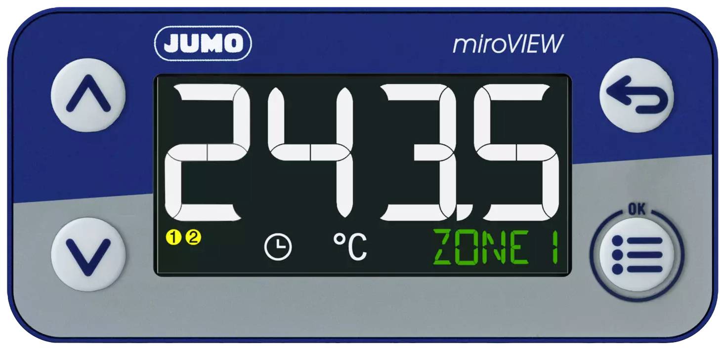 Jumo 701580/0-01-23-02 Temperature controller -200 up to +600 °C (W x H) 76 mm x 36 mm