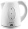 Electric kettle in white with a transparent window indicating water level from 0.5 to 1.3 litres, handle on the right.