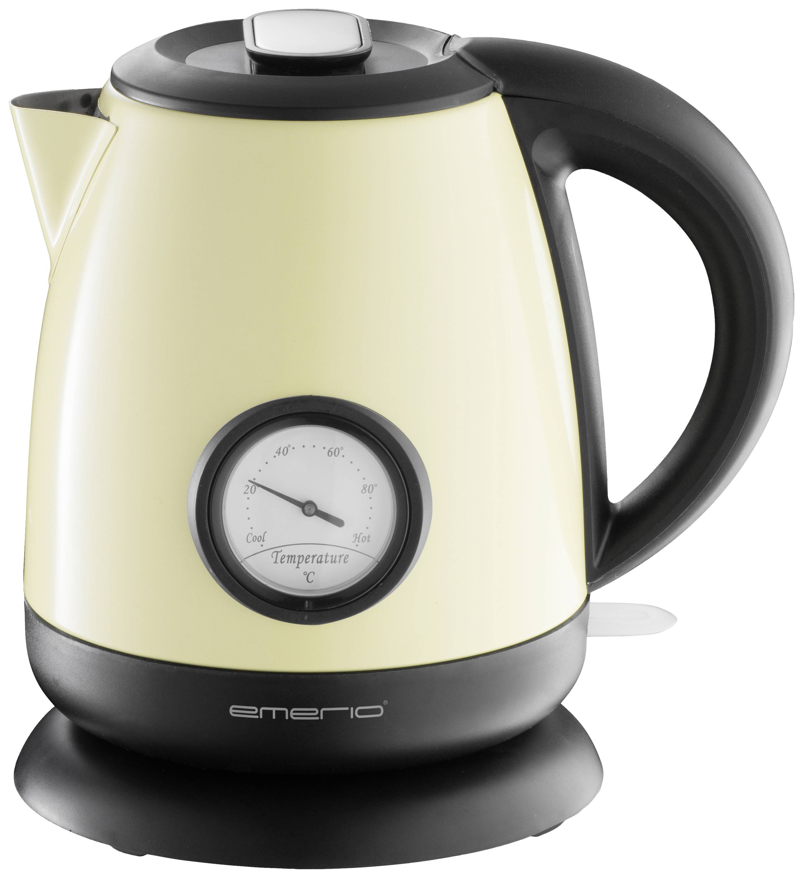EMERIO Wasserkocher Kettle cordless Black, Yellow Capacity: 1 l