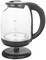 Electric glass kettle with black handle and lid, scaled up to 1.7 litres.