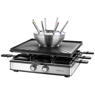 Image of EMERIO RG-128187 Raclette 8 pannikins, 8 fondue forks Black, Stainless steel