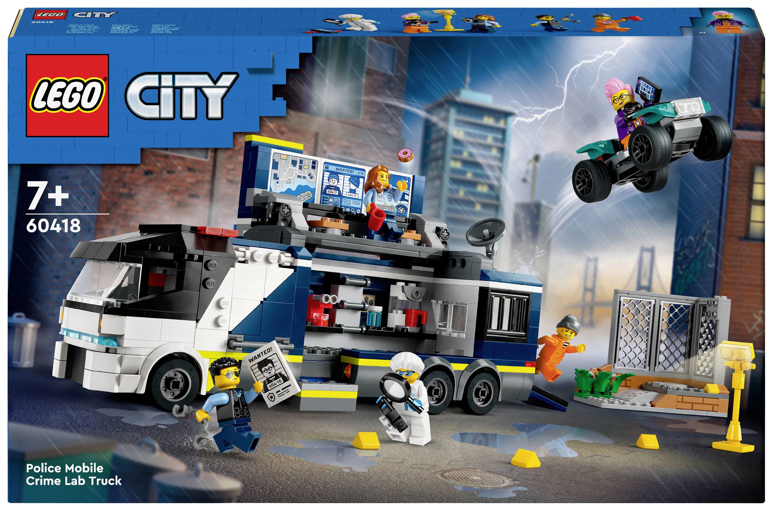 LEGO City Set with Police Car and Criminals on Quad Bike. Includes Figures and Accessories for Role-Play. Suitable for Children Aged 7 and Over.
