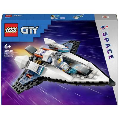 LEGO Set 'Interstellar Spacecraft' for ages 6 and up. Includes a spacecraft model with a figurine, packaged in a space-themed box.