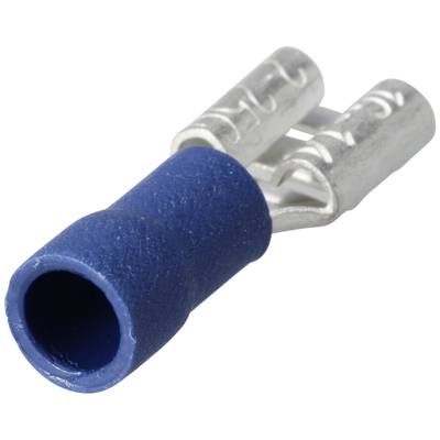 A blue cable lug with a metal connector. Used for secure cable connection in electrical applications.
