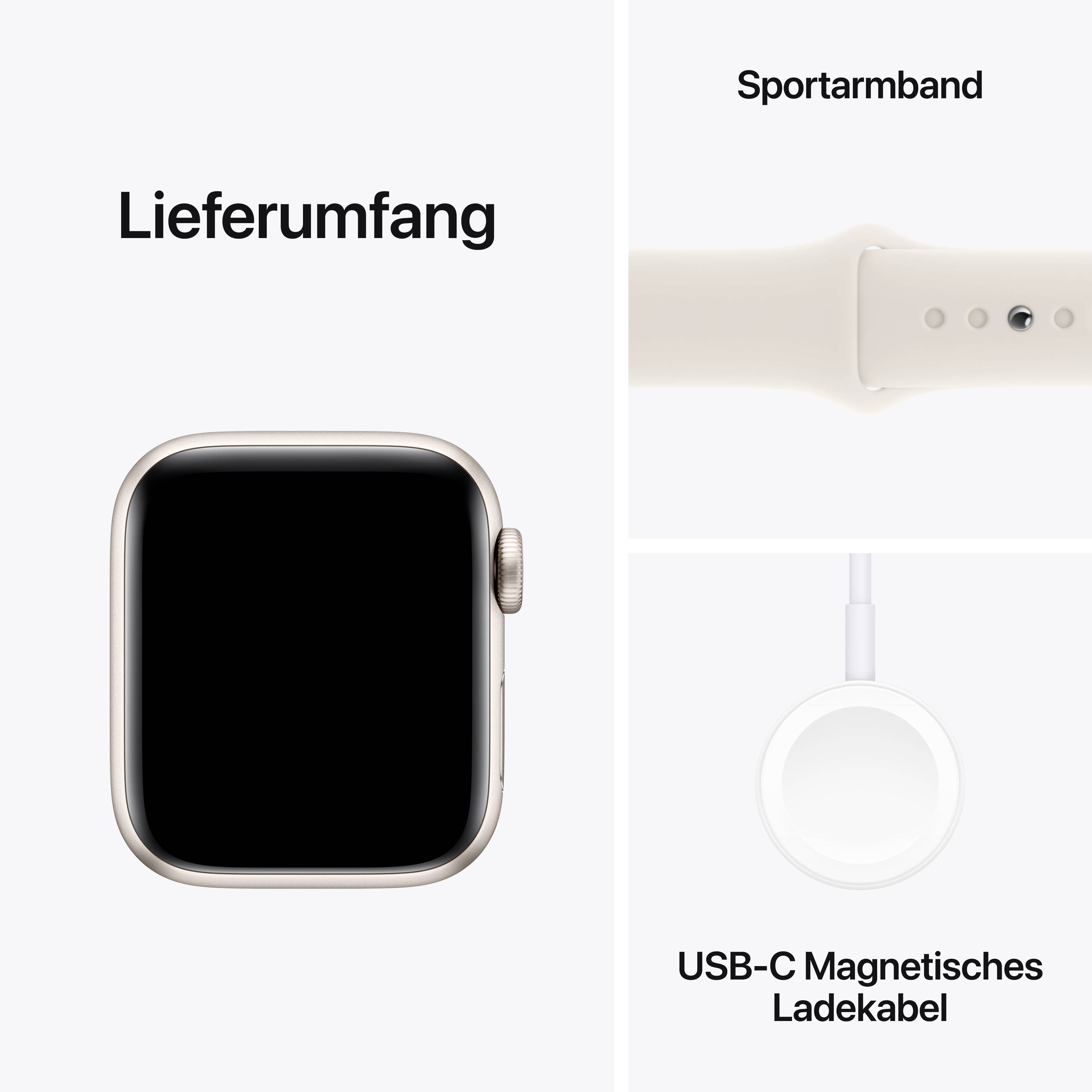 Apple Watch SE (2023) GPS 40 mm Aluminium Sports strap Starlight S/M-6