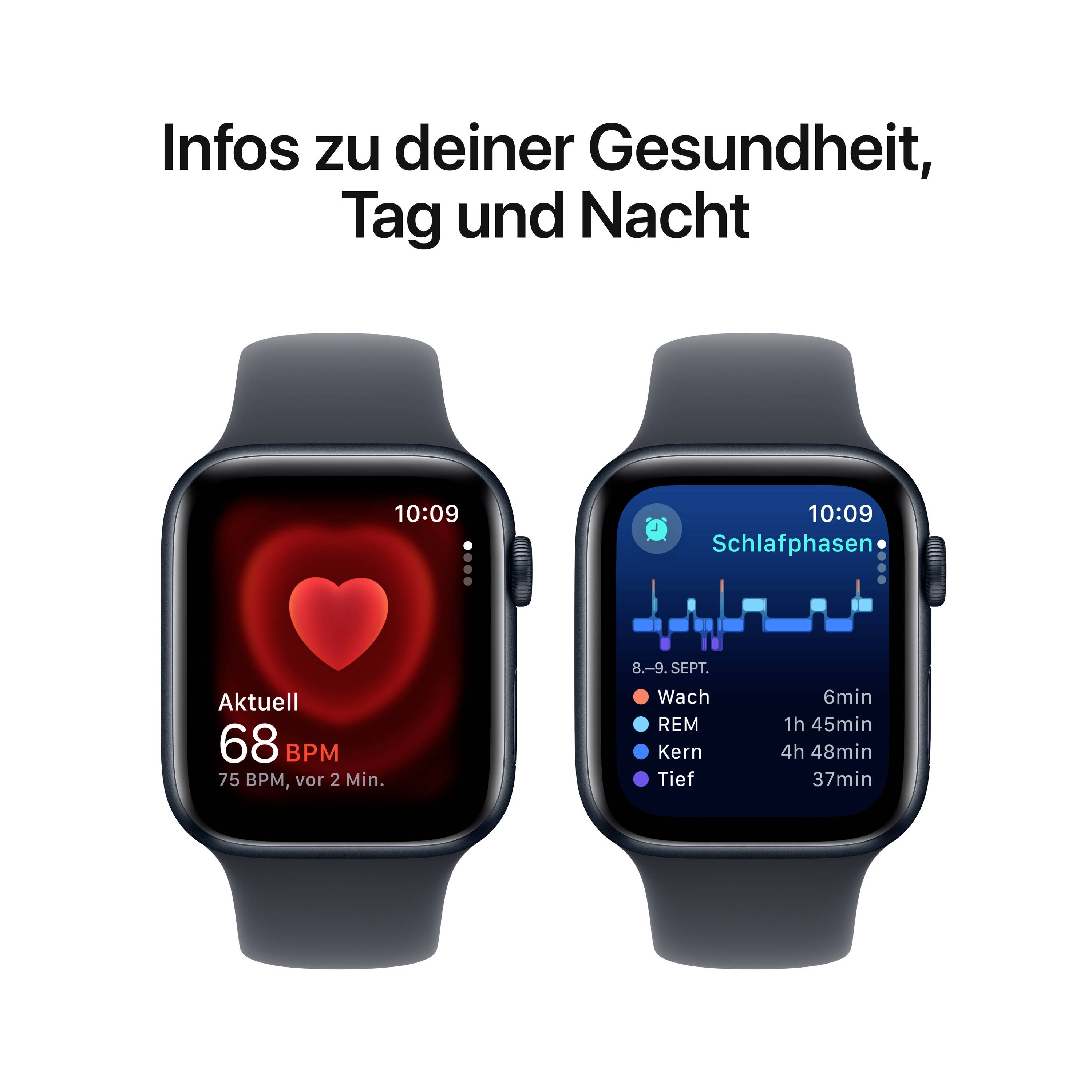 Apple Watch SE (2023) GPS 44 mm Aluminium Sports strap Midnight M/L-4