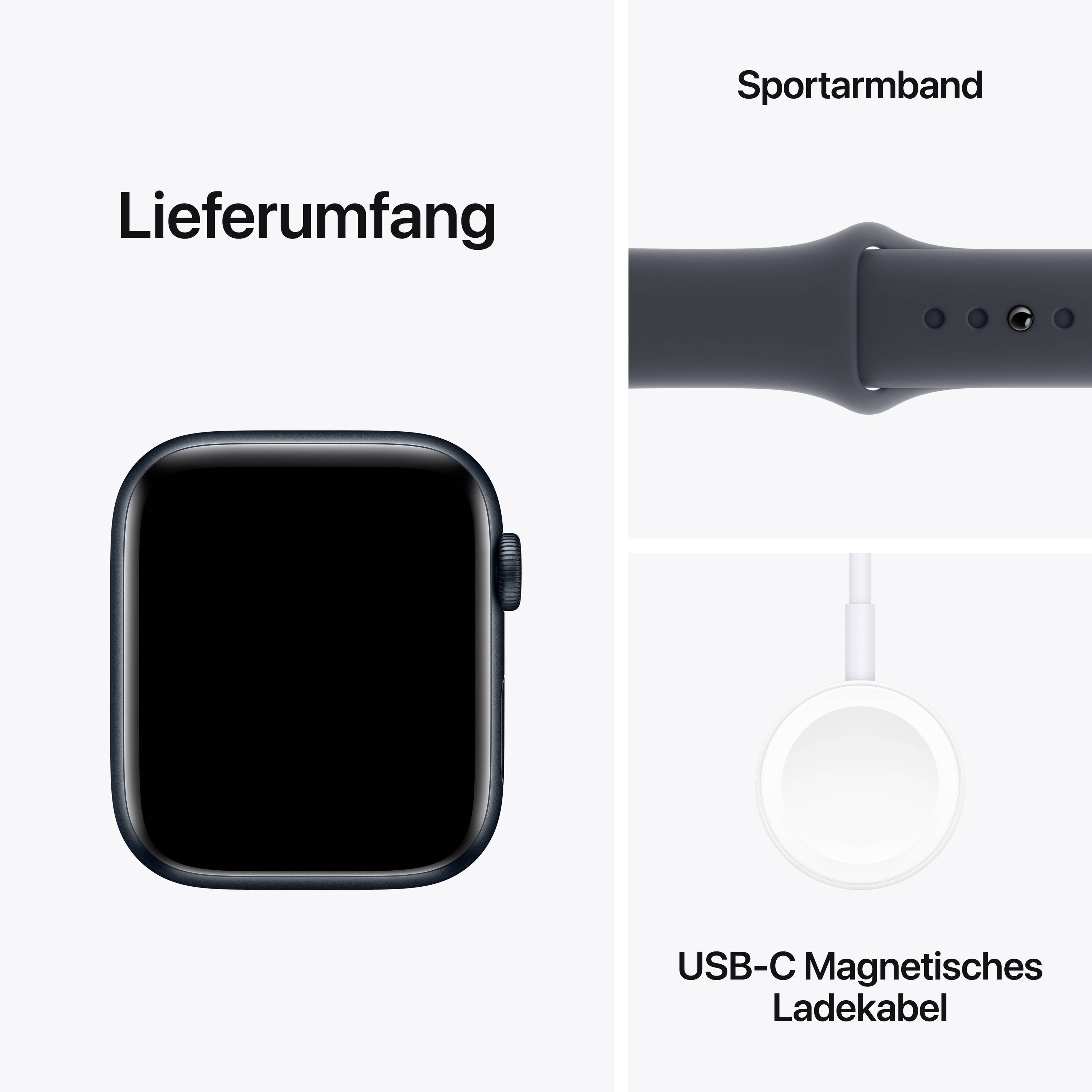 Apple Watch SE (2023) GPS 44 mm Aluminium Sports strap Midnight M/L-6