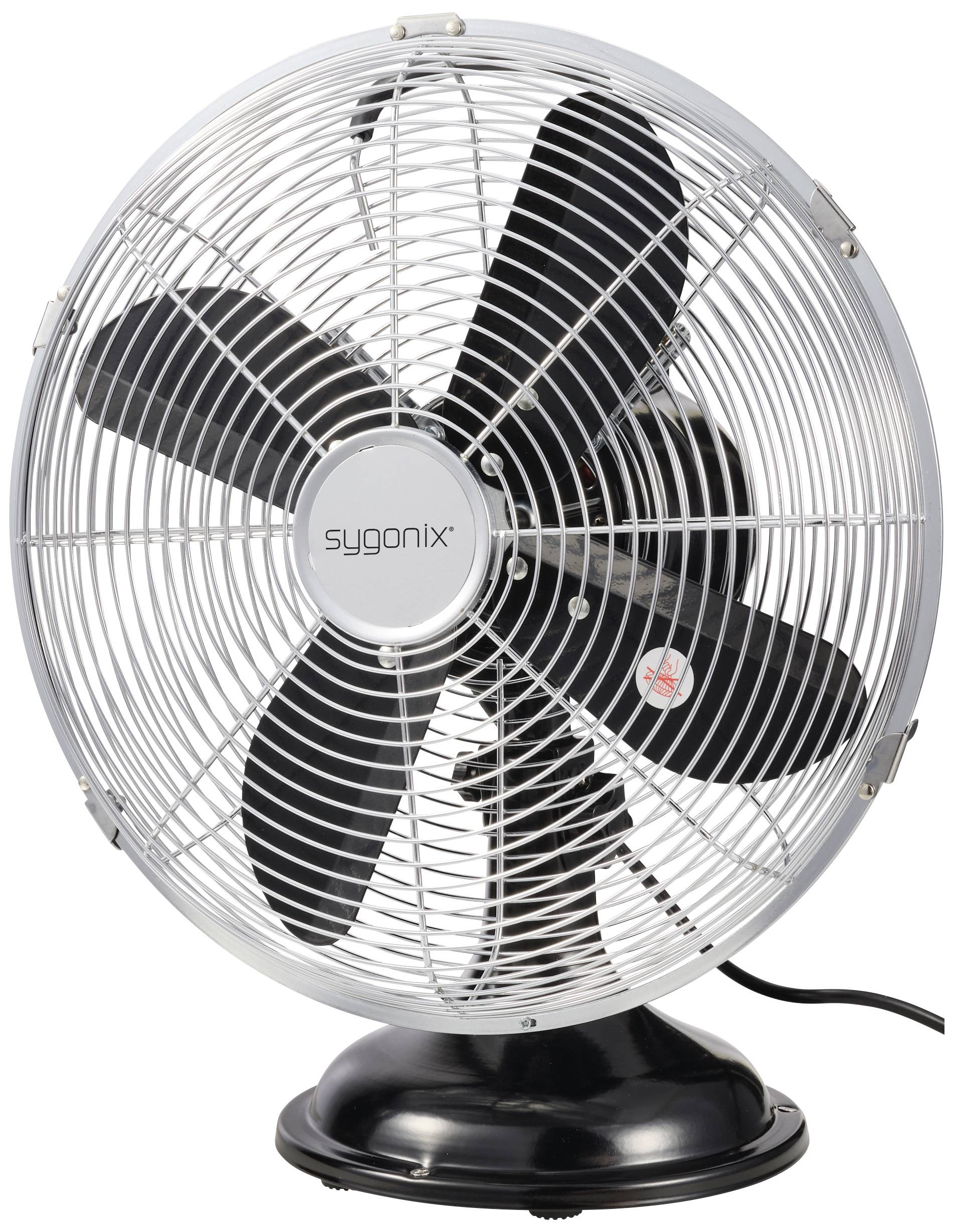 Sygonix Desk fan 40 W (Ø x H) 335 mm x 415 mm Silver Oscillating