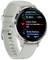 'Silver smartwatch with white strap, displaying a heart rate of 68, sleep time of 7h 40m and body battery of 80 on the screen.'