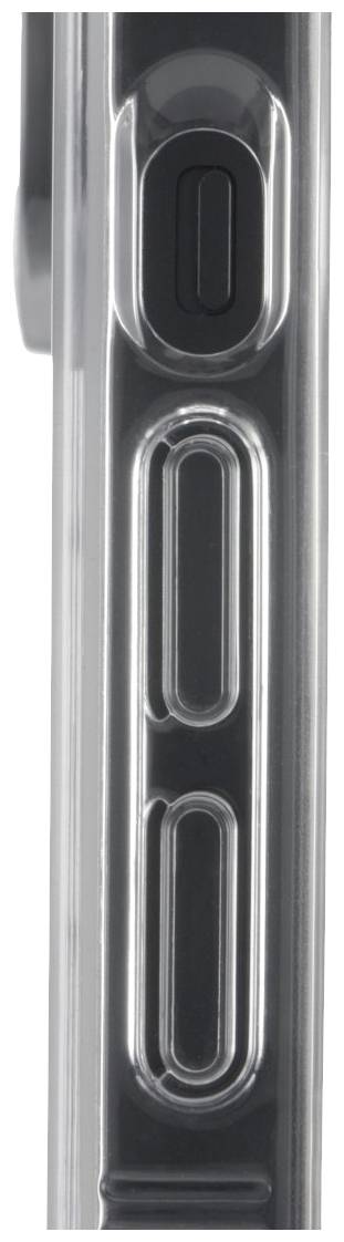 Close-up of the side buttons of a mobile phone: volume rocker and an additional rectangular button.