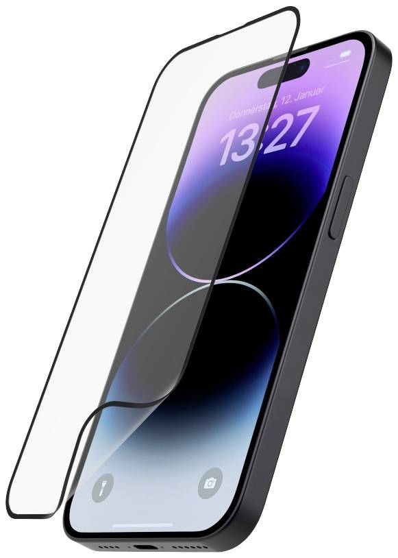 Smartphone with a screen protector, displaying the date 'Thursday, 12th January' and the time '13:27'.