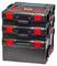 Three stacked black tool boxes with red latches and handle, labeled 'FENNING' on top, shown on a white background.