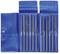 A set of fine files in a blue case, neatly arranged and ready for use.
