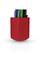 A red felt pencil holder contains green, blue, and black markers.