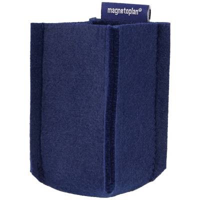 A blue felt pen holder from the brand 'magnetoplan', standing upright.