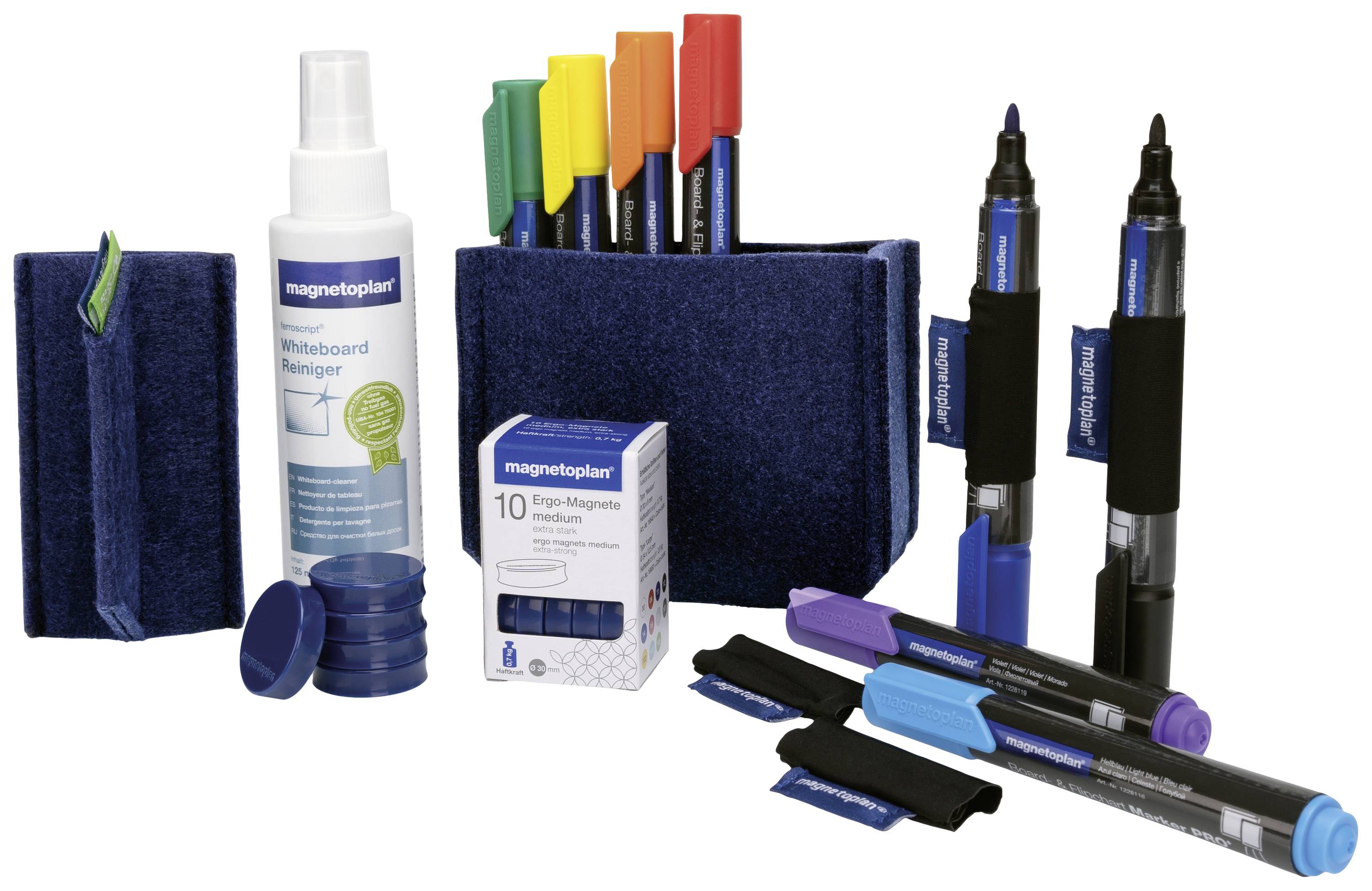 magnetoplan Whiteboard accessory set Essential Set Blue