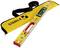 Digital spirit level by Stabila in a yellow case with carrying strap, displays measurements on a digital display.