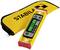 Digital spirit level with green screen showing '0.00°'. Yellow case with 'Stabila' logo beside it.